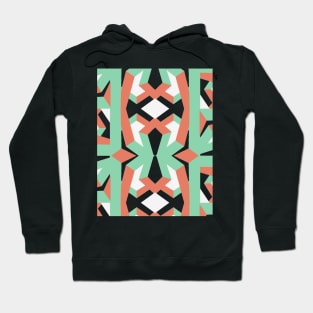 Geometric pattern abstract coral blue Hoodie